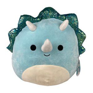 2021 Kellytoy Squishmallows Malik Blue Triceratops 16" Stuffed Plush Animal BNWT